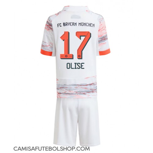Camisa de time de futebol Bayern Munich Michael Olise #17 Replicas 2º Equipamento Infantil 2025-26 Manga Curta (+ Calças curtas)